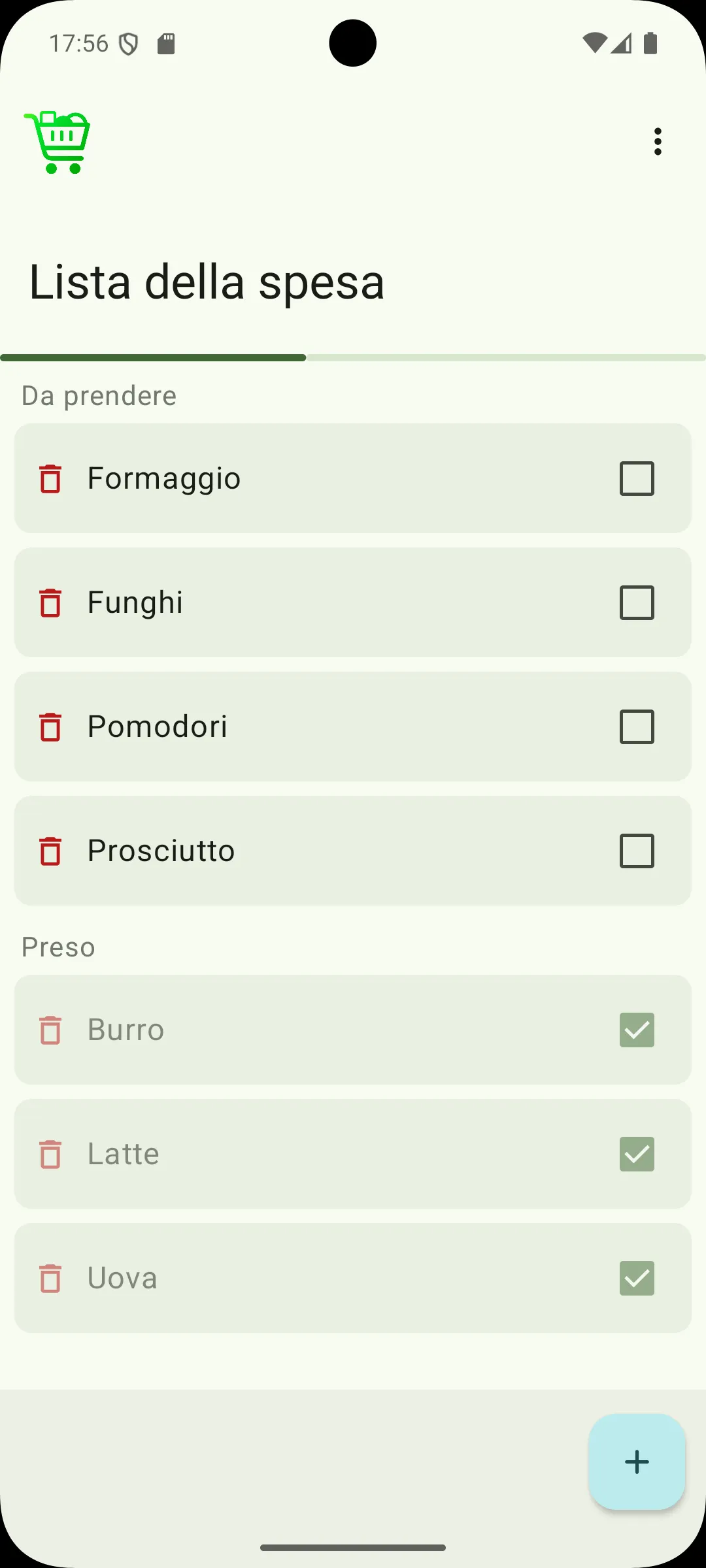 App screenshot in light mode